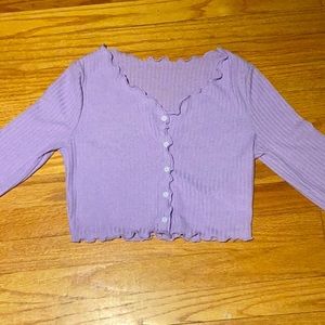 Purple skin tight closed cardigan